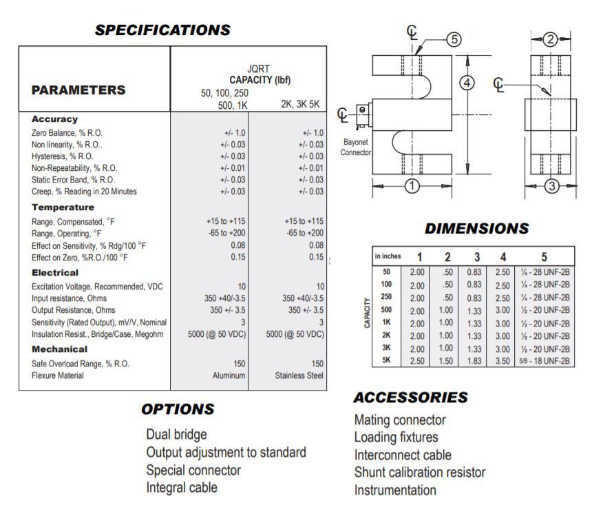 jqrt specifications, diagram, and dimensions